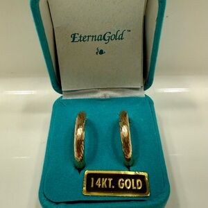 Eterna Gold Textured Hoop Earrings